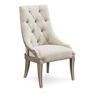 Carolin Tufted Upholstered Side Chair in Light White