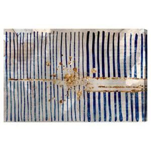 Love Force Field Abstract Art' Graphic Art on Canvas in Blue/Gold