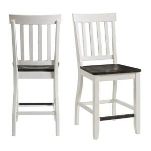 (2) - Jolin Solid Wood Slat Back Side Chair in Off White