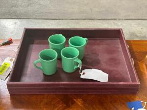 BEVERAGE TRAY AND COFFEE CUP SET