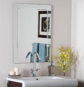 FRAMELESS V-GROOVE WALL MIRROR