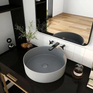 15.7" Round Ceramic Art Basin Wash Basin Vessel Sink