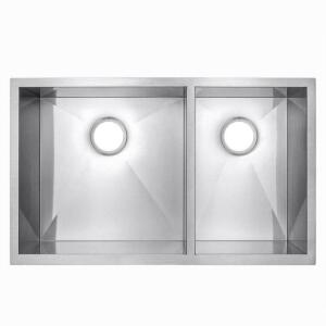 33 x 22 x 9 Undermount Dual Basin 60/40 Stainless Steel Kitchen Sink 18 Gauge