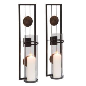 (2) - Floating Medallion Metal/Glass Sconce