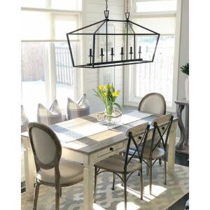 Dark Bronze Carmen 6 - Light Kitchen Island Linear Pendant