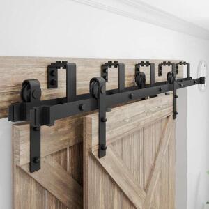 Barn Door Sliding Double Bypass Double Door Hardware Kit