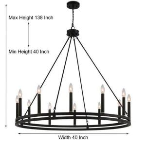 Finchley 12 - Light Dimmable Wagon Wheel Chandelier