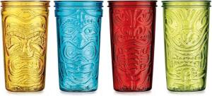 HOME ESSENTIALS (2) 4CT SETS OF 20 OZ. TIKI TUMBLER GLASSES RETAILS FOR $23.99 EACH