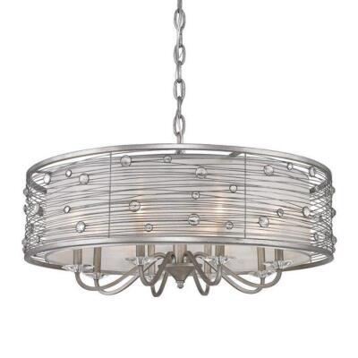 DESCRIPTION: JOIA 8-LIGHT CHANDELIER BRAND/MODEL: GOLDEN LIGHTING RETAIL$: $855.99 QTY: 1