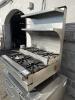 DESCRIPTION: SIX BURNER COUNTER TOP RANGE W/ BACK SPLASH AND OVER SHELF ADDITIONAL INFORMATION NATURAL GAS CONTACT For more details, simply email Bren - 4