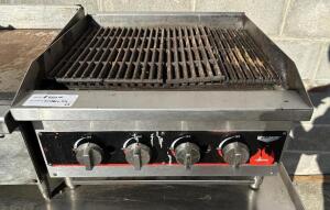 DESCRIPTION: VOLLRATH 24" COUNTER TOP LAVA ROCK CHARBROILER BRAND / MODEL: VOLLRATH CHEYENNE ADDITIONAL INFORMATION NATURAL GAS CONTACT For more detai