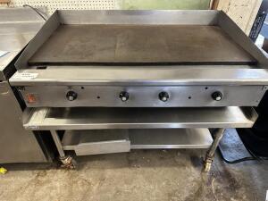 DESCRIPTION: WOLF 48" GAS FLAT GRILL. BRAND / MODEL: WOLF ADDITIONAL INFORMATION NATURAL GAS, INCLUDES STAINLESS STAND CONTACT For more details, simpl