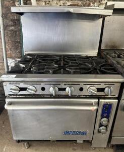 DESCRIPTION: IMPERIAL SIX BURNER RANGE W/ CONVECTION OVEN. ADDITIONAL INFORMATION NATURAL GAS CONTACT For more details, simply email Brent at brent@bc