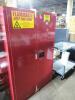 DESCRIPTION: (1) FLAMMABLES SAFETY CABINET BRAND/MODEL: EAGLE #55EC02 INFORMATION: RED SIZE: STD, 60 GAL, 0 DRUM CAPACITY, 43 IN X 18 IN X 65 IN, RED, - 3