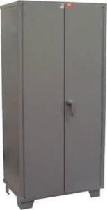 DESCRIPTION: (1) STORAGE CABINET WITH ADJUSTABLE HEIGHT SHELVING BRAND/MODEL: JAMCO #DS248GP INFORMATION: GRAY, STEEL, SOLID DOORS SIZE: 24" X 48" X 7