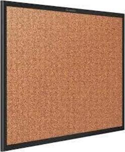 DESCRIPTION: (1) CORK BOARD BRAND/MODEL: QUARTET #2303B INFORMATION: BLACK FRAME SIZE: 3' X 2' RETAIL$: $45.47 EA QTY: 1