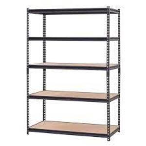 DESCRIPTION: (1) HEAVY DUTY 5 TIER STORAGE SHELF BRAND/MODEL: MUSCLE RACK #652210081 INFORMATION: BLACK SIZE: 48" X 72" X 24" RETAIL$: $210.00 EA QTY: