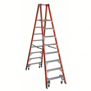 DESCRIPTION: (1) TWIN PLATFORM STEPLADDER BRAND/MODEL: WERNER #4XP40 INFORMATION: ORANGE SIZE: 10 FT LADDER HT, 8 FT PLATFORM HT, 300 LB, 78 1/4 IN BA