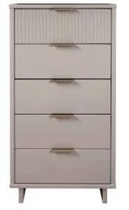 DESCRIPTION: (1) NARROW DRESSER BRAND/MODEL: MANHATTAN COMFORT #DR-5006 INFORMATION: LIGHT GRAY SIZE: 49.21" H X 23.62"W X 17.71" D RETAIL$: $399.99 E