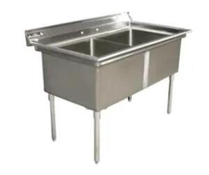 DESCRIPTION: (1) INDUSTRIAL DOUBLE BOWL SINK BRAND/MODEL: AERO MANUFACTURING #T9F186568 INFORMATION: STAINLESS STEEL RETAIL$: $882.00 EA QTY: 1