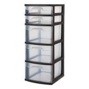 DESCRIPTION: (1) PLASTIC DRAWER TOWER BRAND/MODEL: STERILITE INFORMATION: CLEAR RETAIL$: $18.285 EA QTY: 1