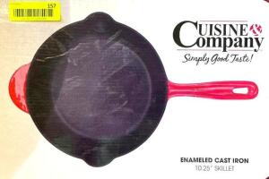 CUISINE AND COMPANY 10.25" ENAMELED CAST IRON SKILLET RETAILS FOR $46.00