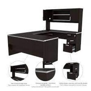 DESCRIPTION: (1) U SHAPED DESK BRAND/MODEL: BESTAR #52414-1379 INFORMATION: BLACK SIZE: BOX 3 OUT OF 3 ONLY, MISSING 1 AND 2 OF 3 RETAIL$: $999.08 EA