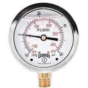 DESCRIPTION: (1) PRESSURE GAUGE BRAND/MODEL: WINTERS #PFQ770 INFORMATION: BLACK WITH STAINLESS STEEL SIZE: 4", 1/4" NPT RETAIL$: $117.46 EA QTY: 1