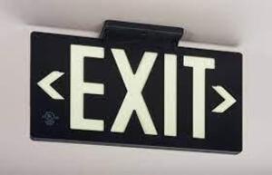 DESCRIPTION: (2) DOUBLE SIDED EXIT SIGN BRAND/MODEL: GLOBRITE #7042-100-B INFORMATION: GREEN RETAIL$: $207.95 EA QTY: 2