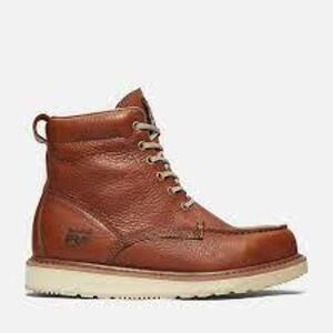 DESCRIPTION: (1) PAIR OF WEDGE SOFT TOE WORK BOOTS BRAND/MODEL: TIMBERLAND PRO #378VC5 INFORMATION: RUST BROWN SIZE: 15 MENS RETAIL$: $157.70 EA QTY: