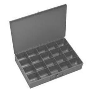 DESCRIPTION: (2) SMALL PARTS COMPARTMENT DRAWER BRAND/MODEL: DURHAM INFORMATION: GRAY, STEEL SIZE: 20 COMPARTMENTS RETAIL$: $31.72 EA QTY: 2