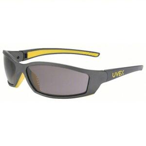 DESCRIPTION: (10) PAIRS OF TINTED SAFETY GLASSES BRAND/MODEL: UVEX #5CHD6 INFORMATION: BLACK WITH YELLOW RETAIL$: $9.09 EA QTY: 10