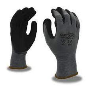 DESCRIPTION: (24) COR-TOUCH SAND GRIP WORK GLOVES BRAND/MODEL: CORDOVA #6993 INFORMATION: BLACK AND GRAY SIZE: MEDIUM RETAIL$: $71.00 TOTAL QTY: 24