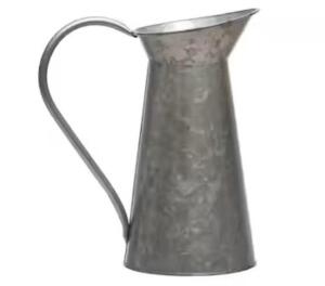 DESCRIPTION: (3) GALVANIZED PITCHER FOR DECOR BRAND/MODEL: ASHLAND SIZE: 9" RETAIL$: $14.99 EA QTY: 3