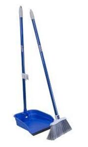 DESCRIPTION: (2) BROOMS AND DUSTPAN SET BRAND/MODEL: QUICKIE INFORMATION: BLUE SIZE: FOLDABLE DUSTPAN RETAIL$: $42.80 EA QTY: 2