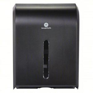 DESCRIPTION: (1) PAPER TOWEL DISPENSER BRAND/MODEL: GEORGIA PACIFIC #4CJ95 INFORMATION: BLACK SIZE: C-Fold/Multifold, 8 in_9 3/4 in_10 1/8 in Paper To