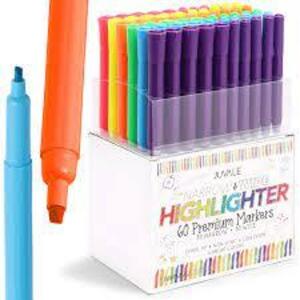 DESCRIPTION: (2) CASES OF (60) HIGHLIGHTERS BRAND/MODEL: JUVALE RETAIL$: $17.09 EA QTY: 2