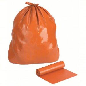 DESCRIPTION: (1) CASE OF (100) TRASH BAGS BRAND/MODEL: TOUGH GUY #31DK85 INFORMATION: ORANGE SIZE: 45 GAL CAPACITY, 40 IN WD, 48 IN HT, 1.5 MIL THICK