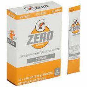 DESCRIPTION: (2) CASES OF (12) PACKS OF (10) ZERO SUGAR SPORTS DRINK POWDER BRAND/MODEL: GATORADE ZERO #61KG10 INFORMATION: FRUIT PUNCH SIZE: 20 OZ PA