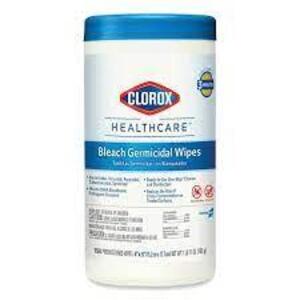 DESCRIPTION: (6) BLCEACH GERMICIDAL WIPES BRAND/MODEL: CLOROX HEALTHCARE SIZE: 6X9 RETAIL$: $$18.99 EA QTY: 6