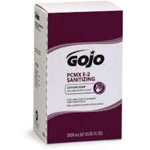 DESCRIPTION: (4) PCMX E-2 SANITIZING LOTION SOAP BRAND/MODEL: GOJO SIZE: 2000 ML RETAIL$: $25.00 EA QTY: 4