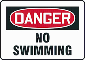 DESCRIPTION: (1) NO SWIMMING SIGN INFORMATION: ALUMINUM RETAIL$: $25.45 EA QTY: 1