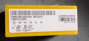 DESCRIPTION: (60) TNMG332MA CARBIDE TURNING INSERTS BRAND/MODEL: TNMG160408-MA RETAIL$: 29.86 PER INSERT QTY: 60