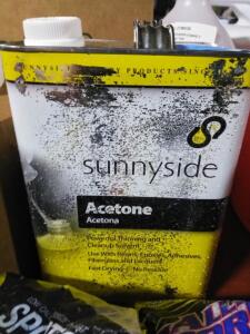 DESCRIPTION: (1) ACETONE SOLVENT BRAND/MODEL: SUNNYSIDE #487F09 SIZE: 1 GALLON RETAIL$: $56.27 EA QTY: 1