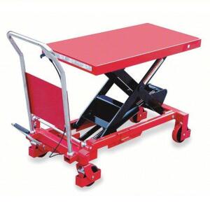 DESCRIPTION: (1) MANUAL MOBILE SCISSOR LIFT TABLE BRAND/MODEL: DAYTON/6W804K INFORMATION: 2000LB LOAD CAPACITY SIZE: 20" X 40" PLATFORM RETAIL$: $674.