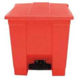 DESCRIPTION: (1) STEP ON TRASH WASTE CONTAINER BRAND/MODEL: RUBBERMAID INFORMATION: RED SIZE: 8 GAL RETAIL$: $130.29 EA QTY: 1