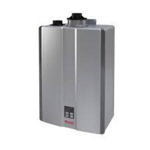 DESCRIPTION: (1) TANKLESS WATER HEATER BRAND/MODEL: RINNAI/REU-VC2528FFUD-US INFORMATION: 7.5 GPM/NATURAL GAS SIZE: 14"W X 23"H X 9"D RETAIL$: $1254.5