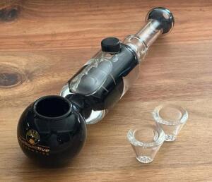 (10) - RADIOACTIVE GLASSWORKS SPIRAL REVOLVER FREEZE HAND PIPE