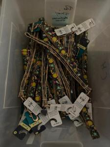 LARGE BOX OF ASSORTED DOG HARNESSES / LEASHES / COLLARS