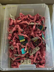 LARGE BOX OF ASSORTED DOG HARNESSES / LEASHES / COLLARS